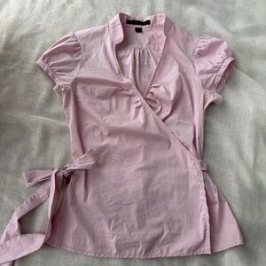 Express Pink Wrap Top